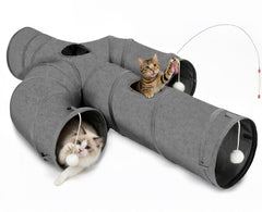 Ownpets cat tunnel large 12-inch diameter offers roomy play space for multiple cats.