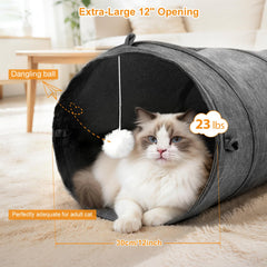 Ownpets cat tunnel plush ball offers interactive play and tactile enrichment