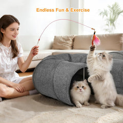 Ownpets cat tunnel U-shaped design creates cozy hideouts for playful cats
