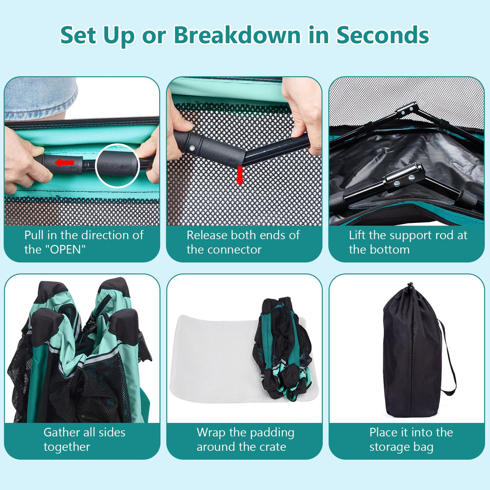Ownpets collapsible dog crate outdoor use demonstrates supervision during outings