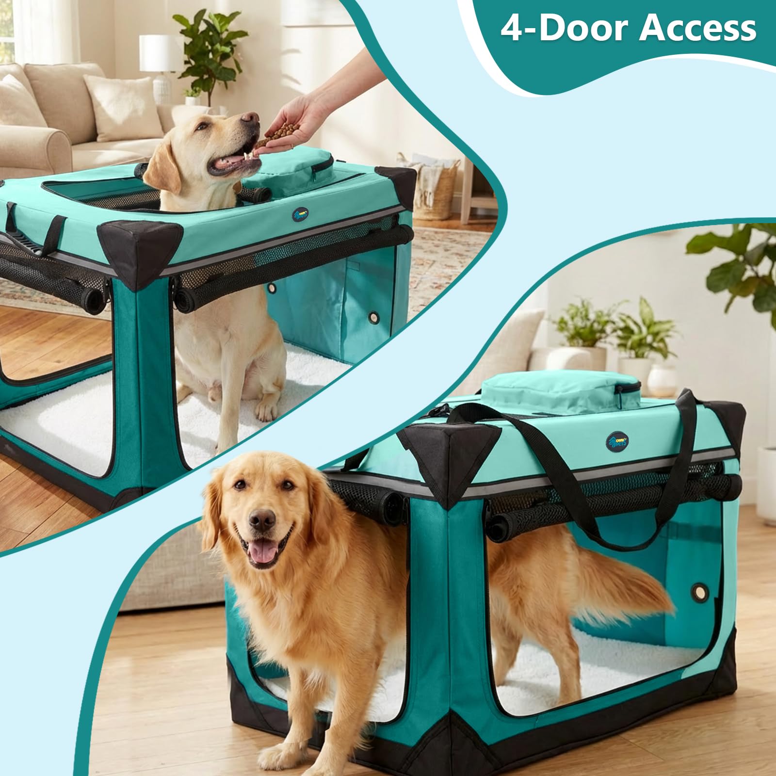 Ownpets collapsible dog crate soft mat inside adds comfort for naps