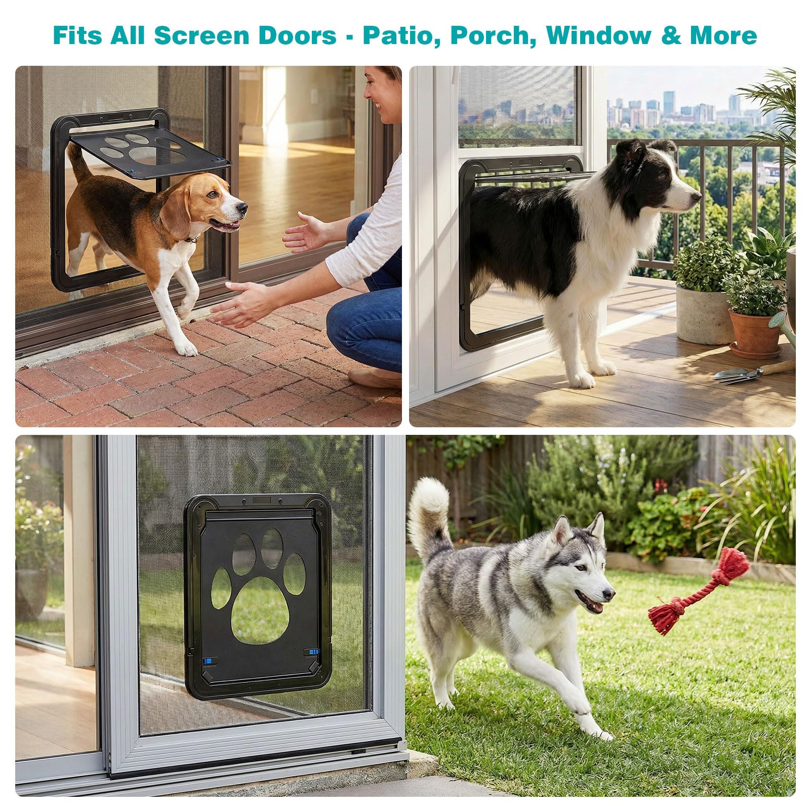 Ownpets dog screen door frame with 12x14 inner flap for a precise fit.