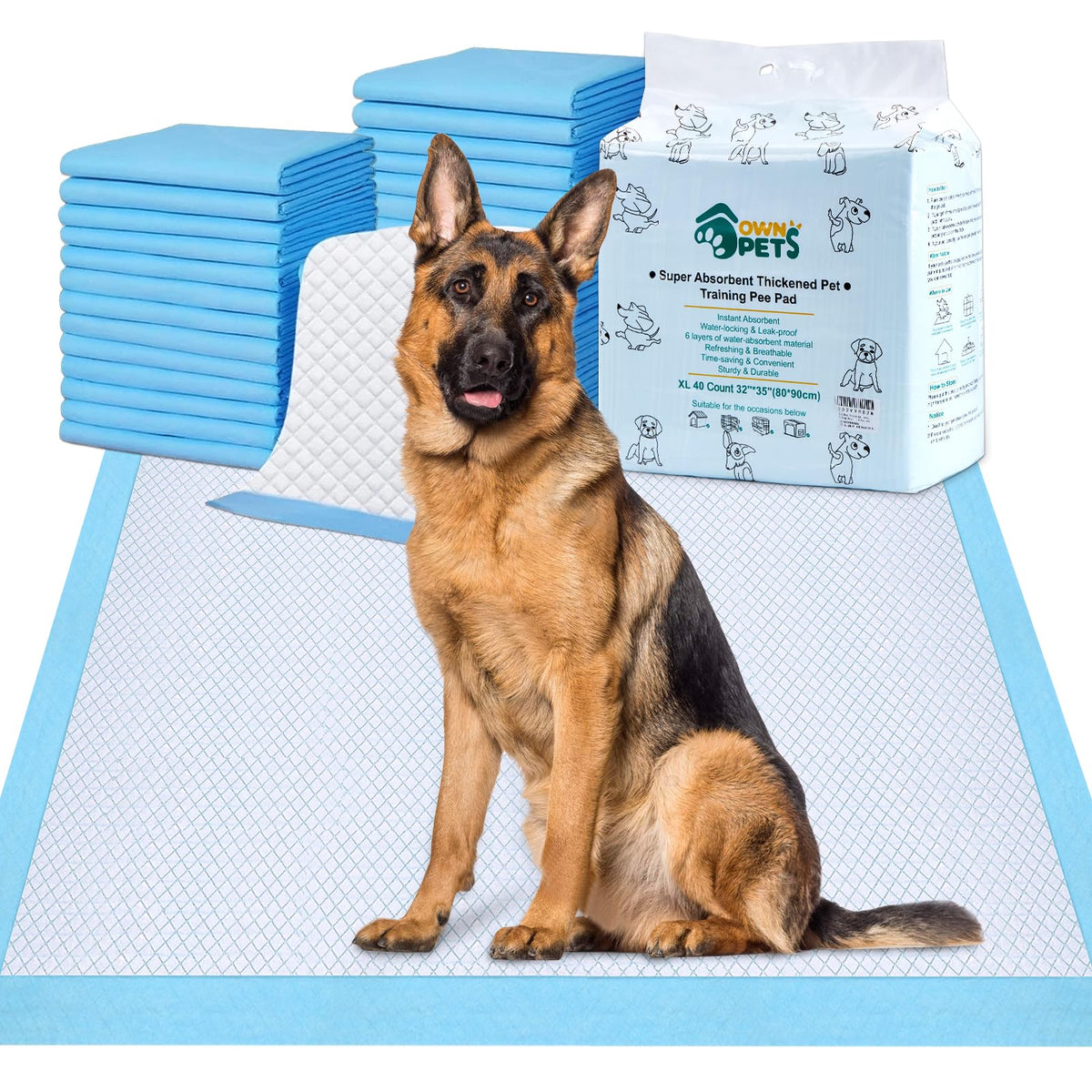 Ownpets XL dog training pad flat surface for quick-dry training sessions.