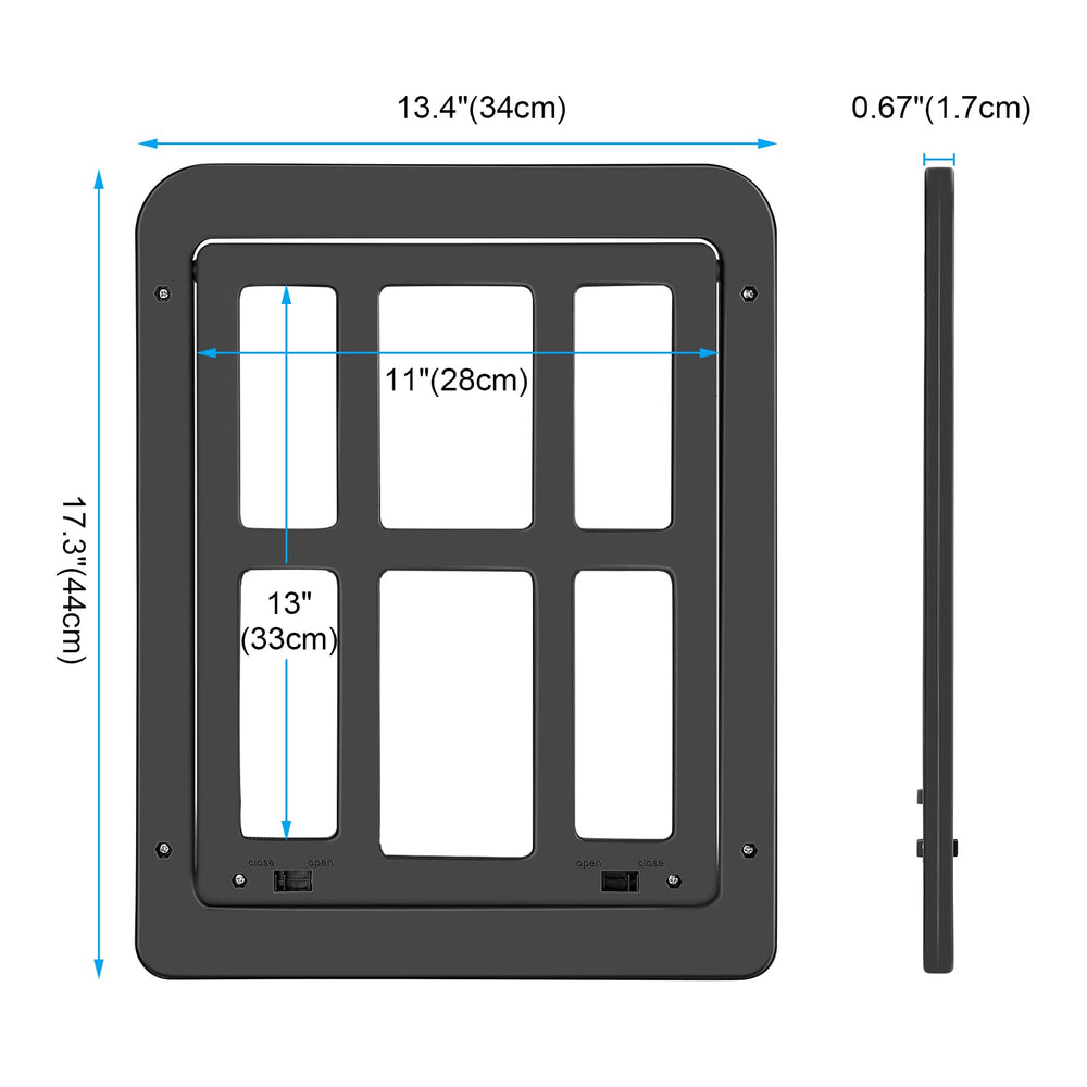 No screen in the door; optional mosquito mesh setup
