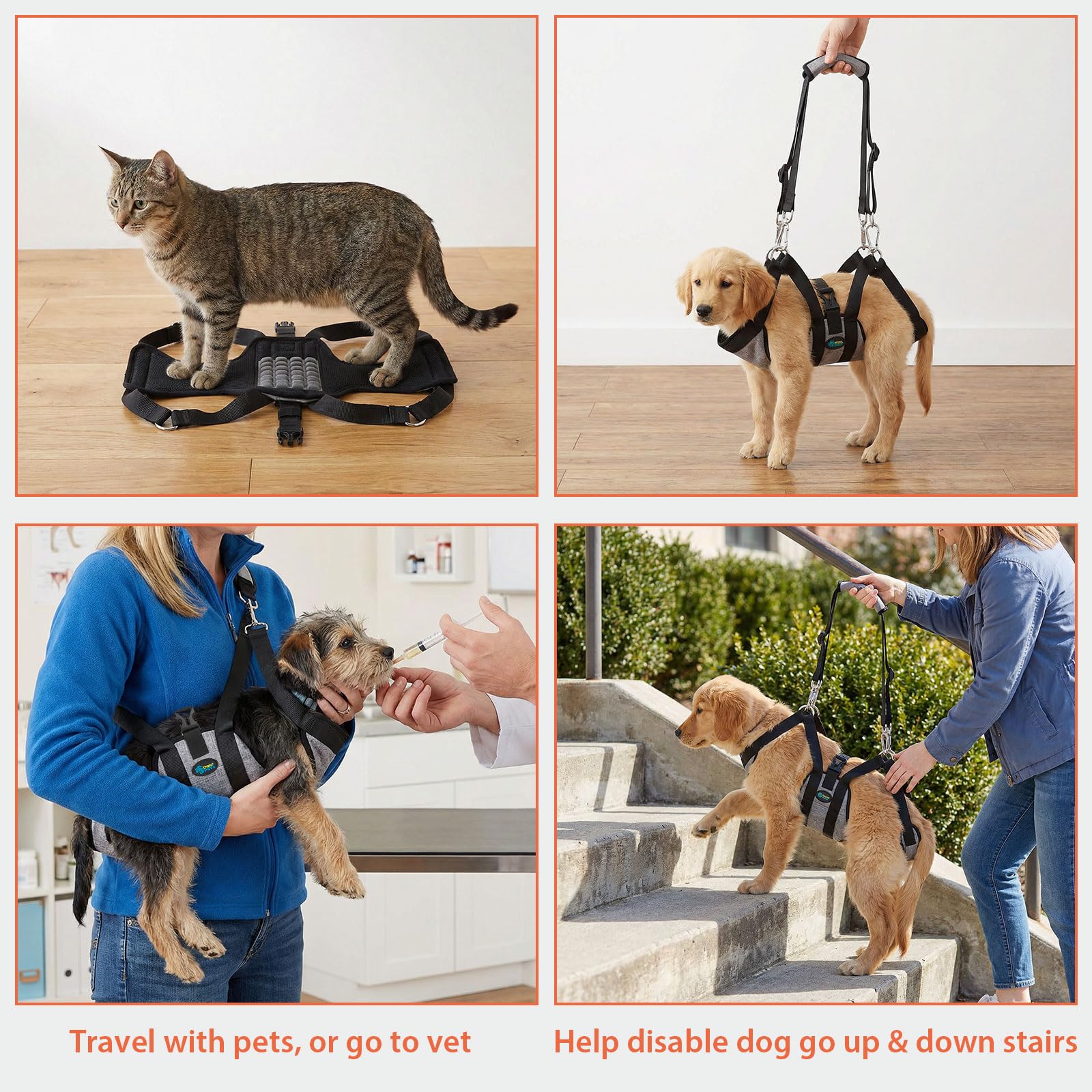 Ownpets hammock with four carabiners for double reinforcement