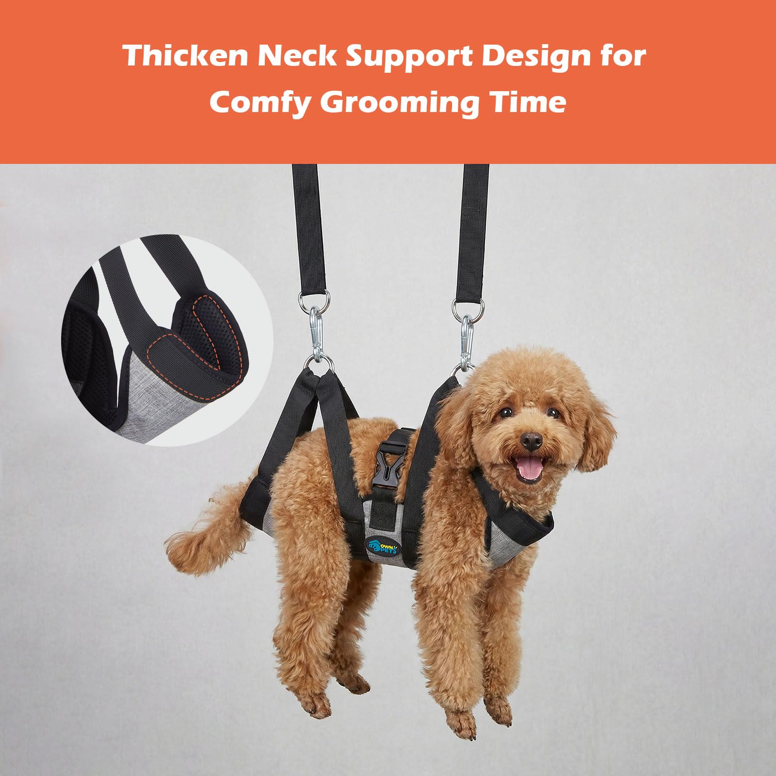 Leg-hole design on the Ownpets hammock reduces rubbing during setup