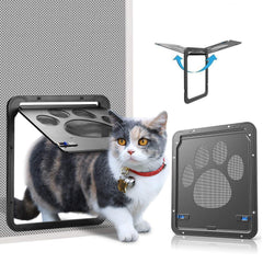 Ownpets pet screen door with magnetic flap demonstrates automatic close feature.