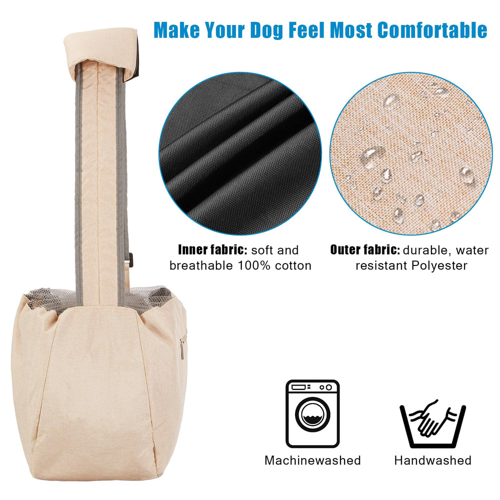 Collar hook on Ownpets sling adds security during rides
