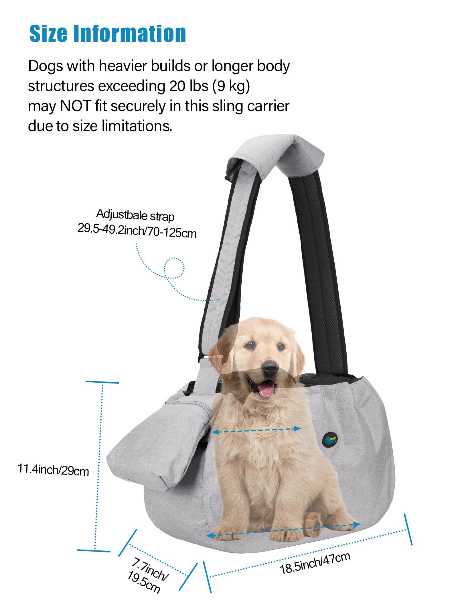 Outdoors scene with Ownpets sling carrier used for travel