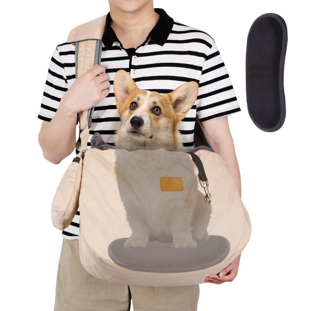 Shoulder pad on Ownpets sling improves comfort during wear
