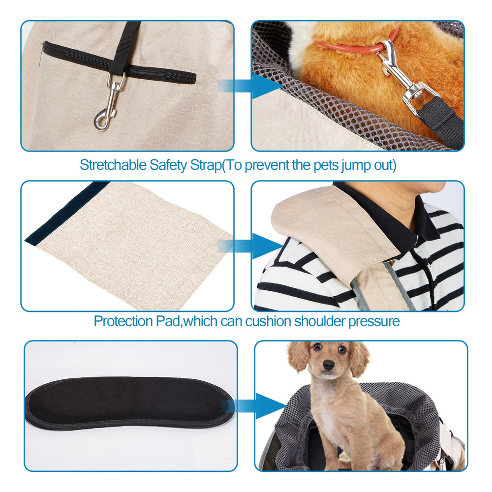 Ownpets sling dimensions show depth and width for pet fit