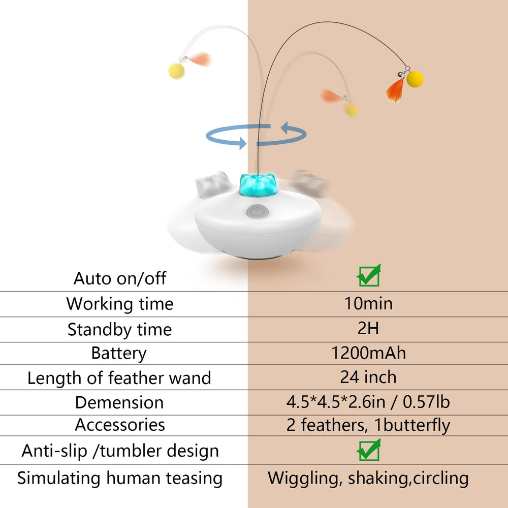Oxawo extra-long feather wand adds extended chasing opportunities.