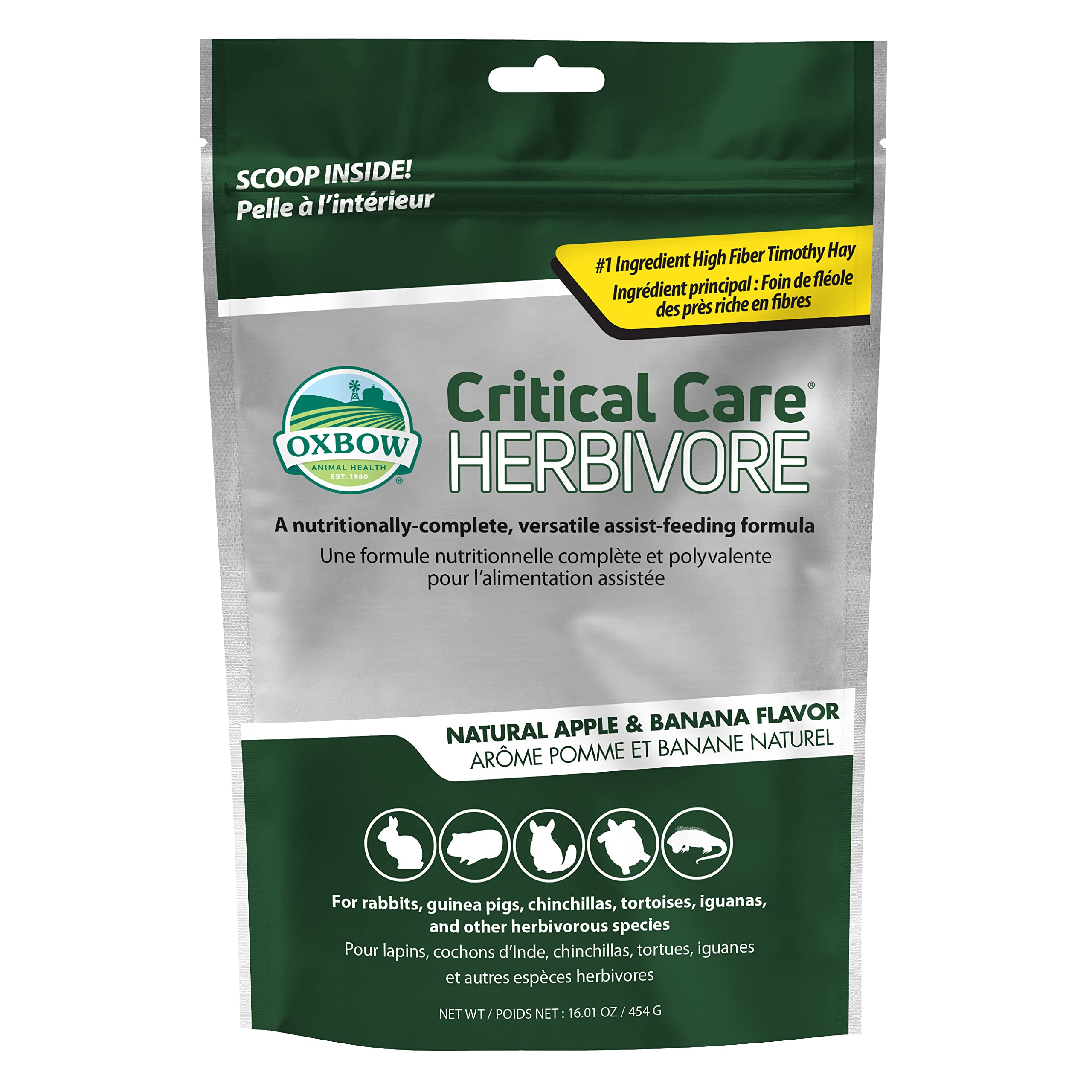 OXBOW Critical Care Herbivore powder mix for recovery support and feeding.