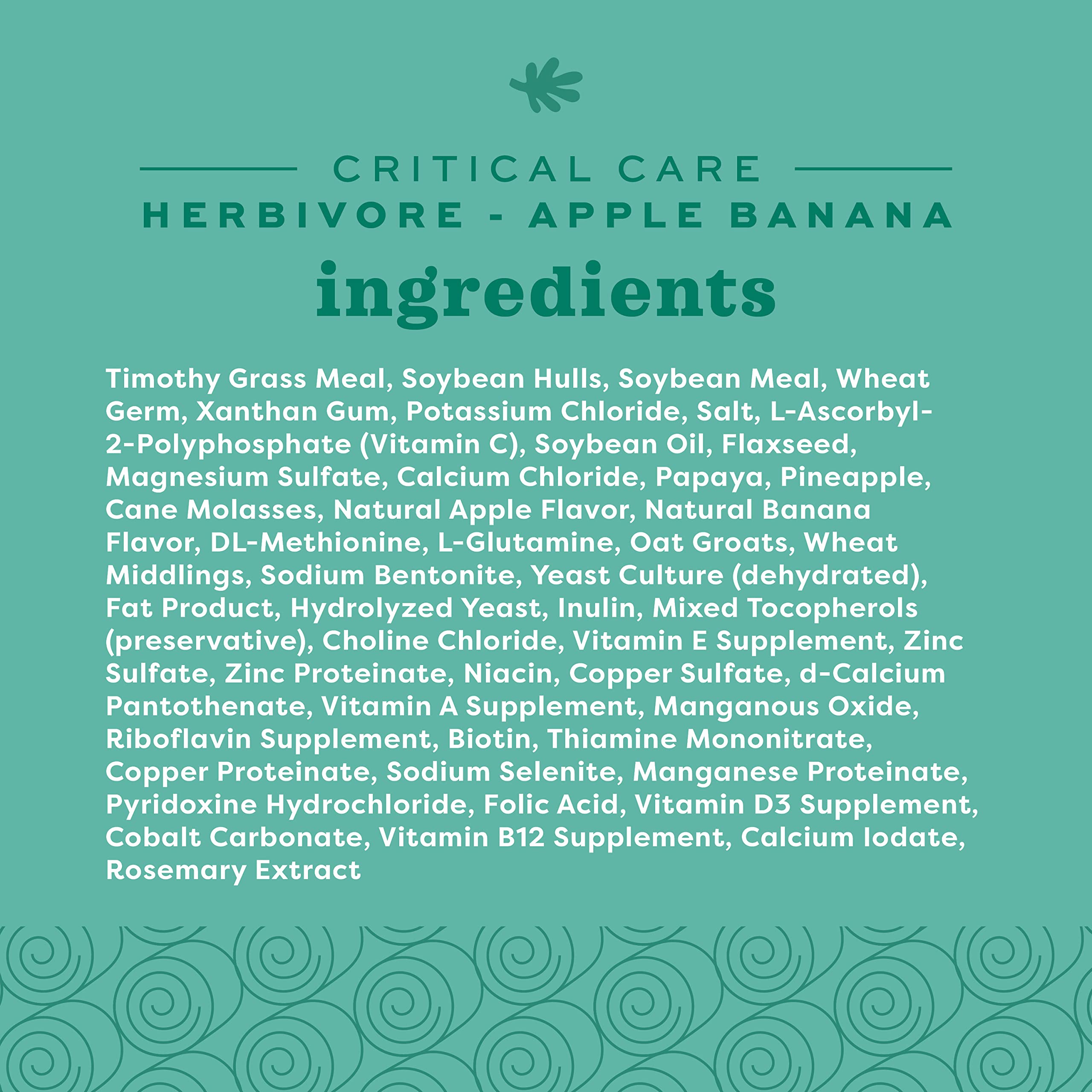 OXBOW Critical Care Herbivore veterinarian-recommended supplement for small herbivores.