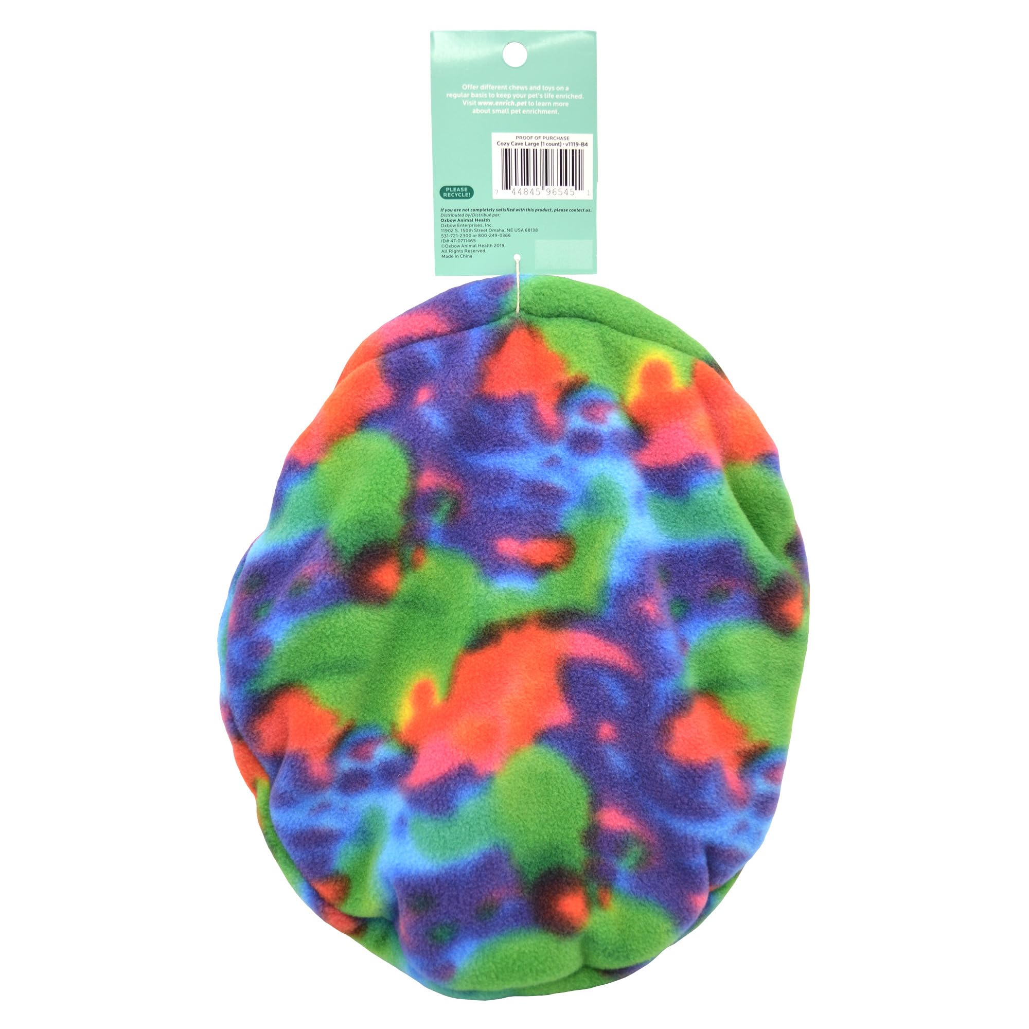 Oxbow Enriched Life Cozy Cave interior detail—soft fleece creates a secure, cozy space.