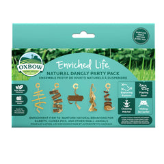 Oxbow Enriched Life dangly party pack variety, five natural chews for daily enrichment.