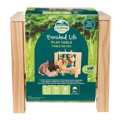 Oxbow Enriched Life Play Table assembly demonstrates easy setup for daily enrichment.