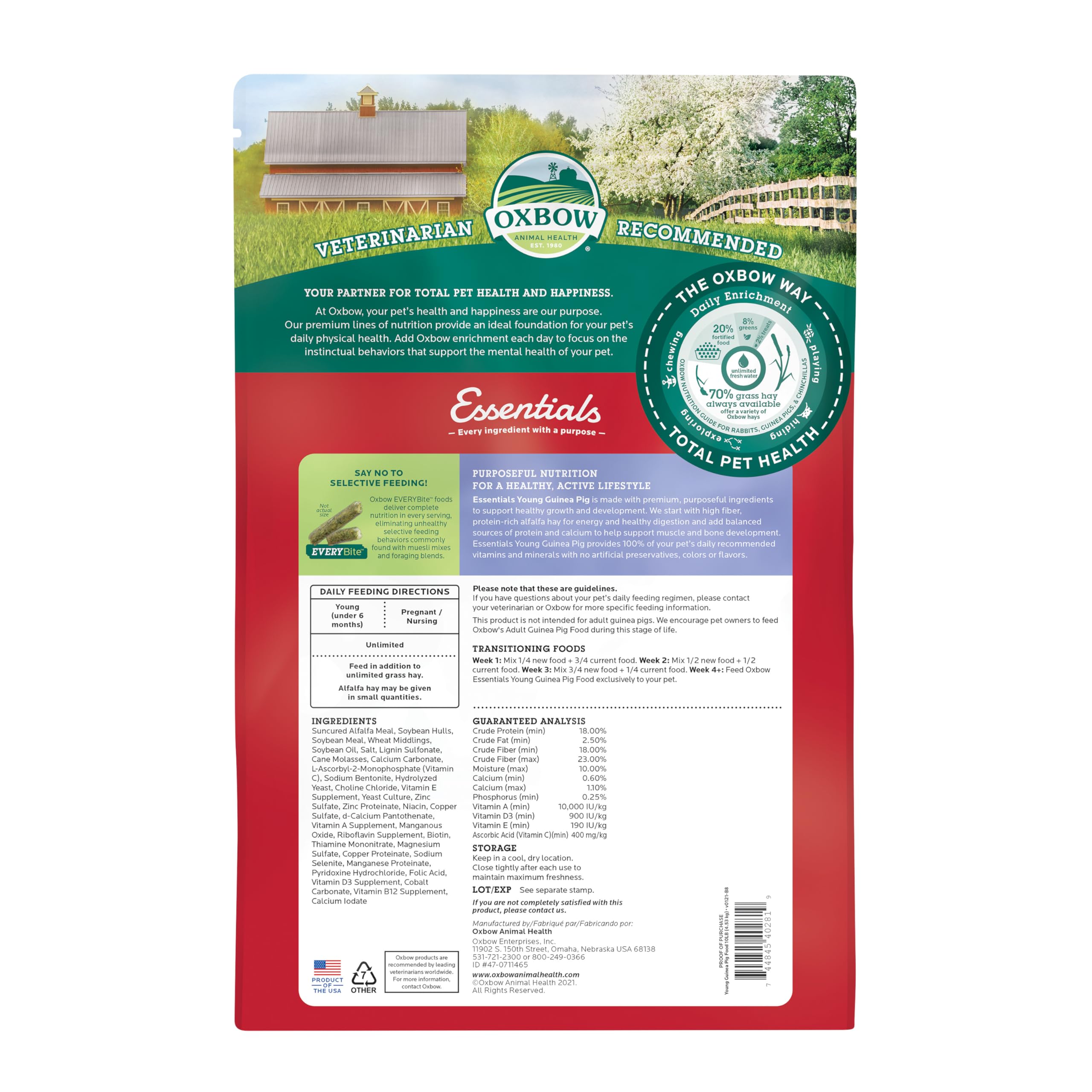 Oxbow Essentials alfalfa hay pellets close-up emphasizing uniform texture.