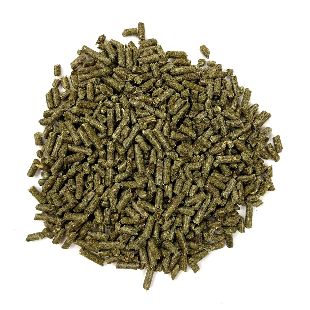 Oxbow Essentials Chinchilla Food high-fiber timothy hay base supports digestive health.