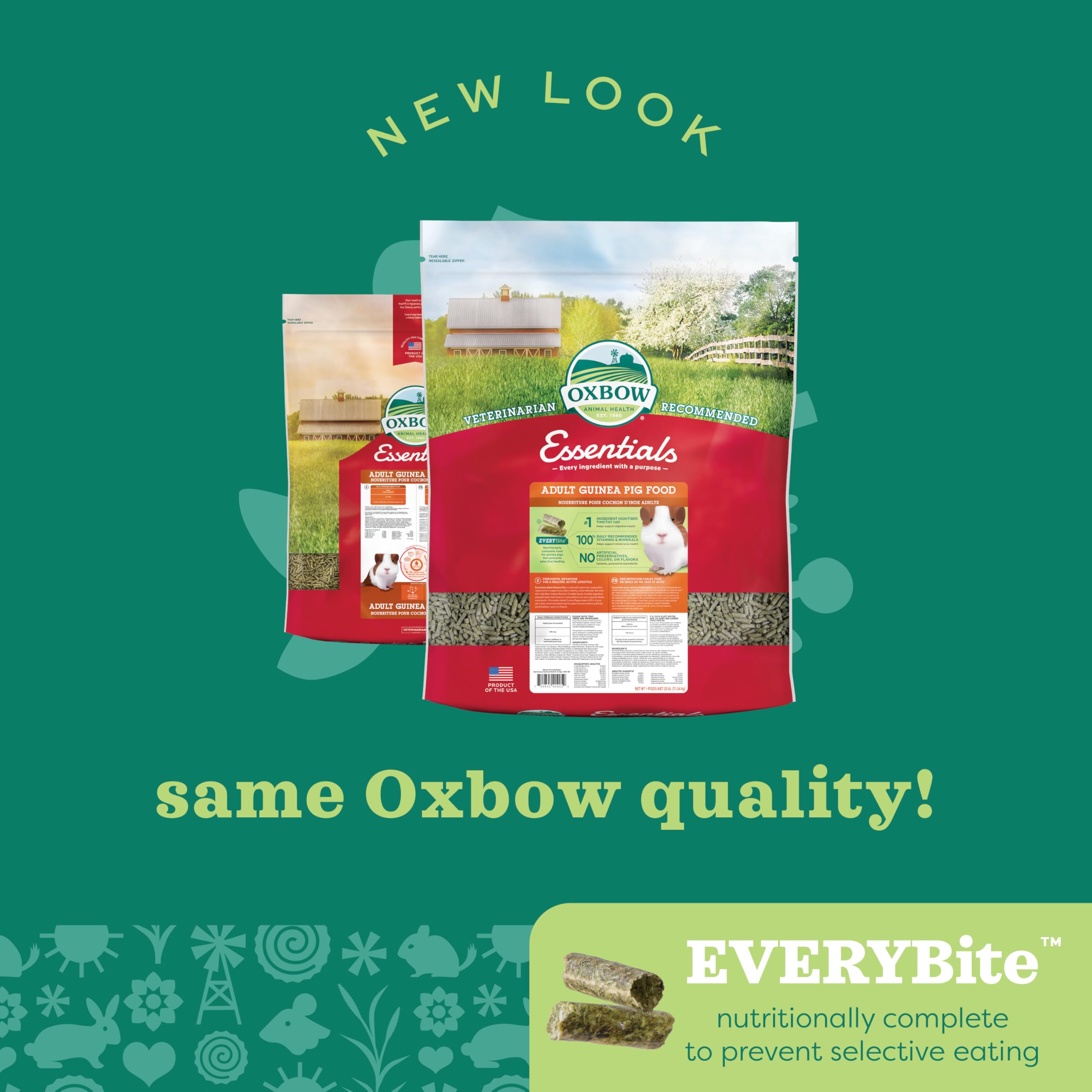 Oxbow Essentials Made in USA label signals quality ingredients