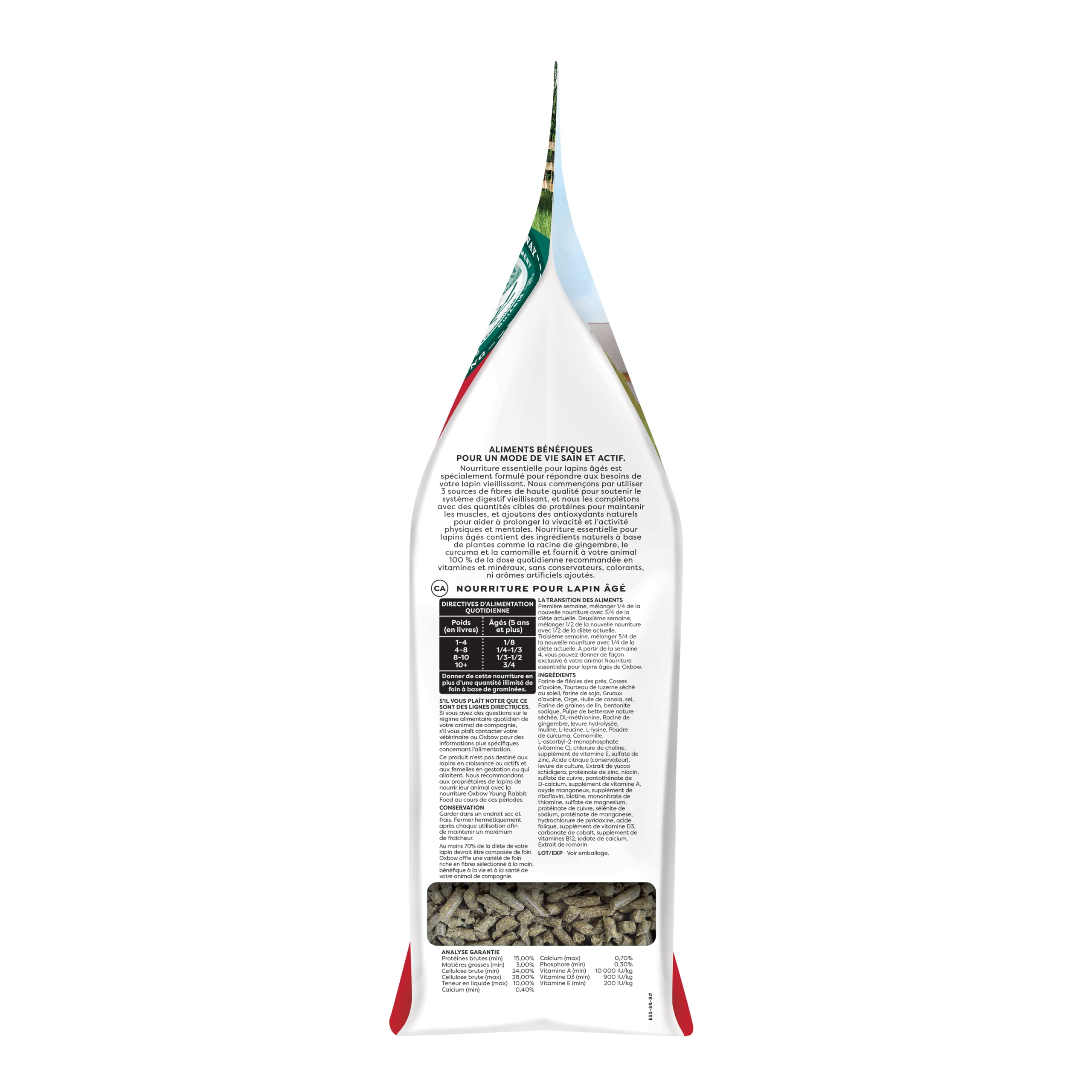 Oxbow Essentials Senior Rabbit Food fiber sources close-up illustrating digestive support