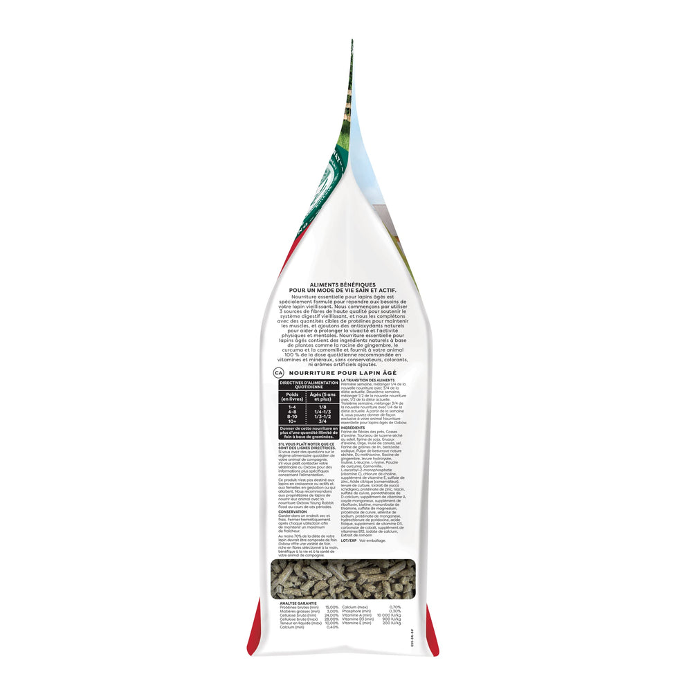 Oxbow Essentials Senior Rabbit Food fiber sources close-up illustrating digestive support