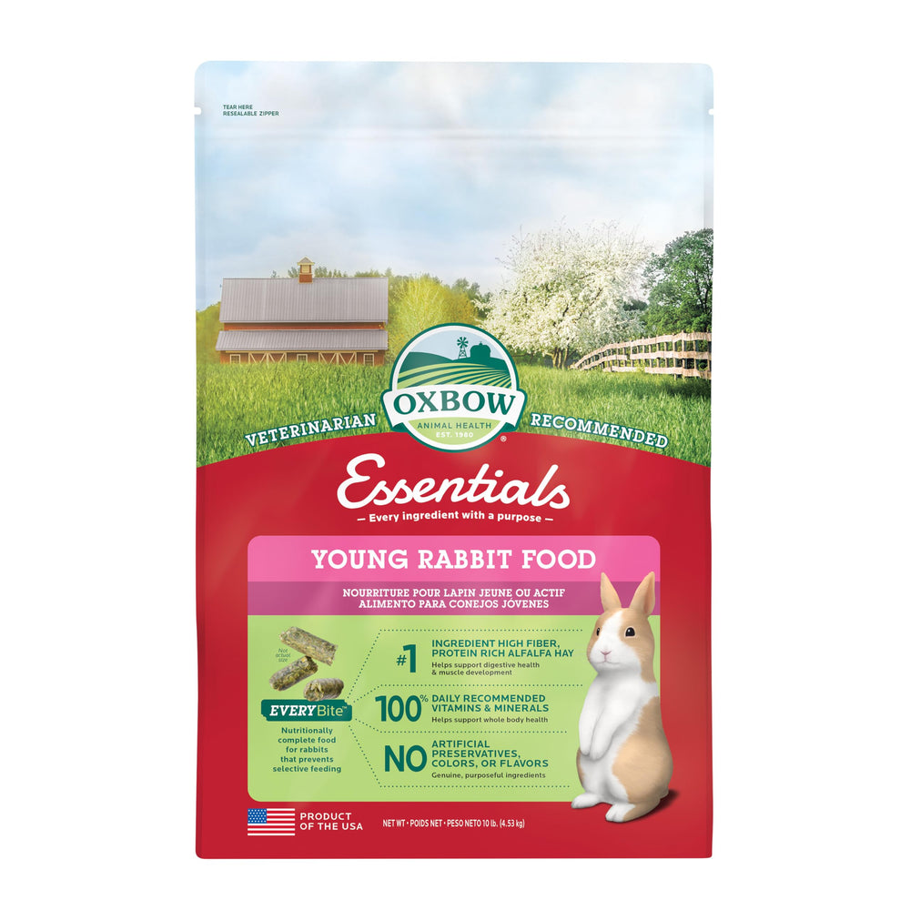 Oxbow Essentials Young Rabbit Pellets in a bowl for steady growth