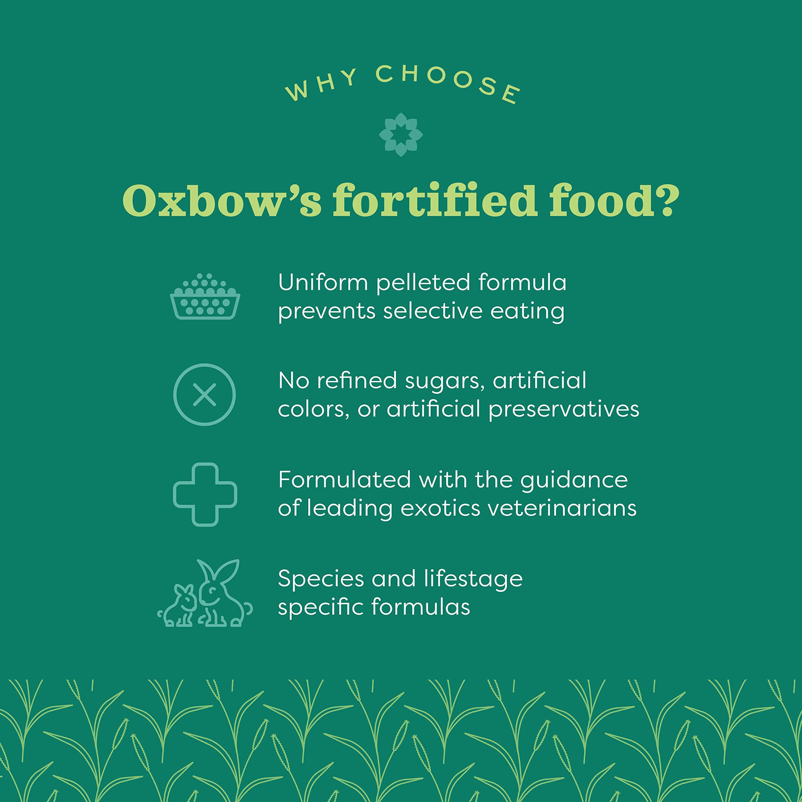 Oxbow Garden Select ingredients feature timothy hay as the main fiber.