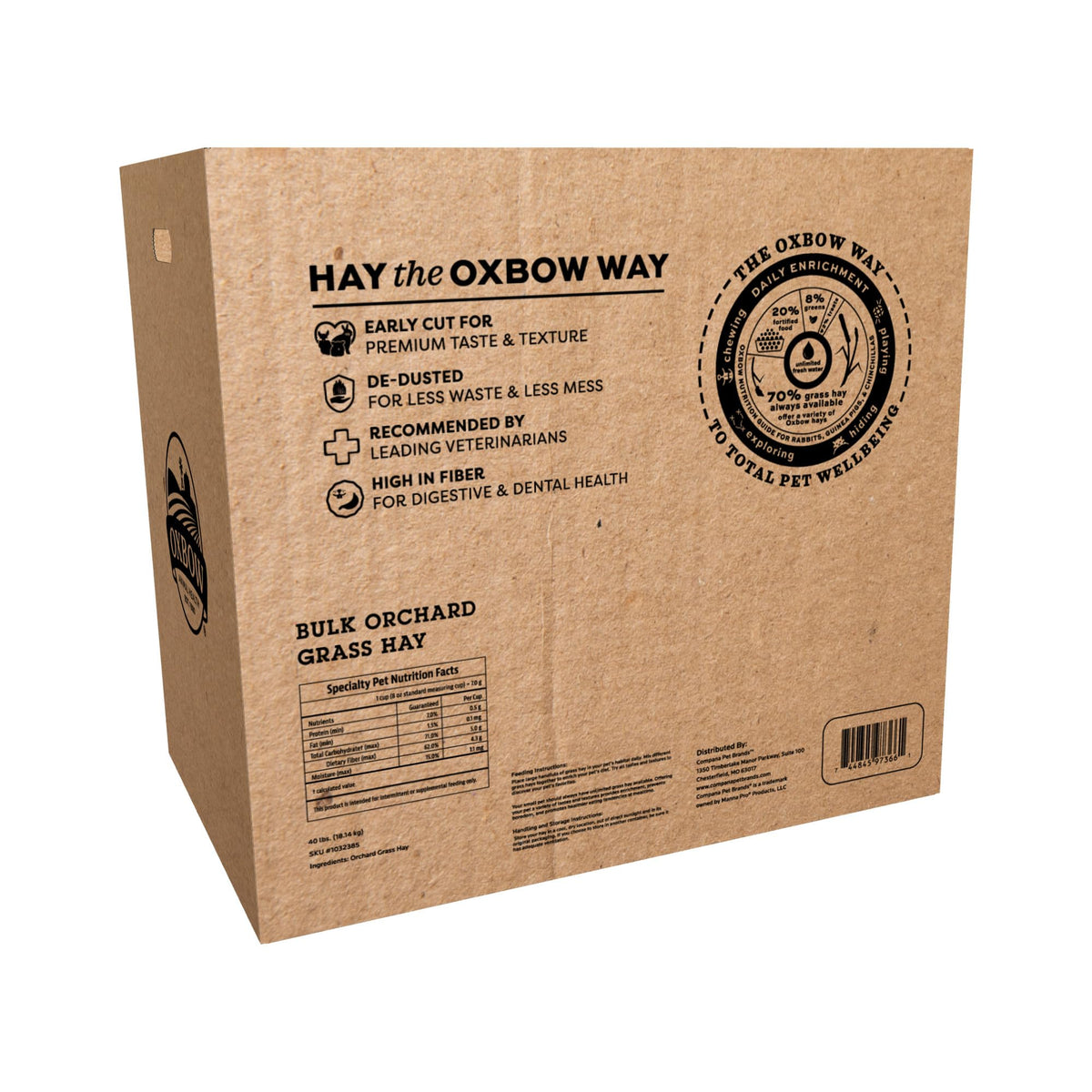 Oxbow Orchard Grass Hay with soft texture, ideal for gentle chewing and appetite appeal