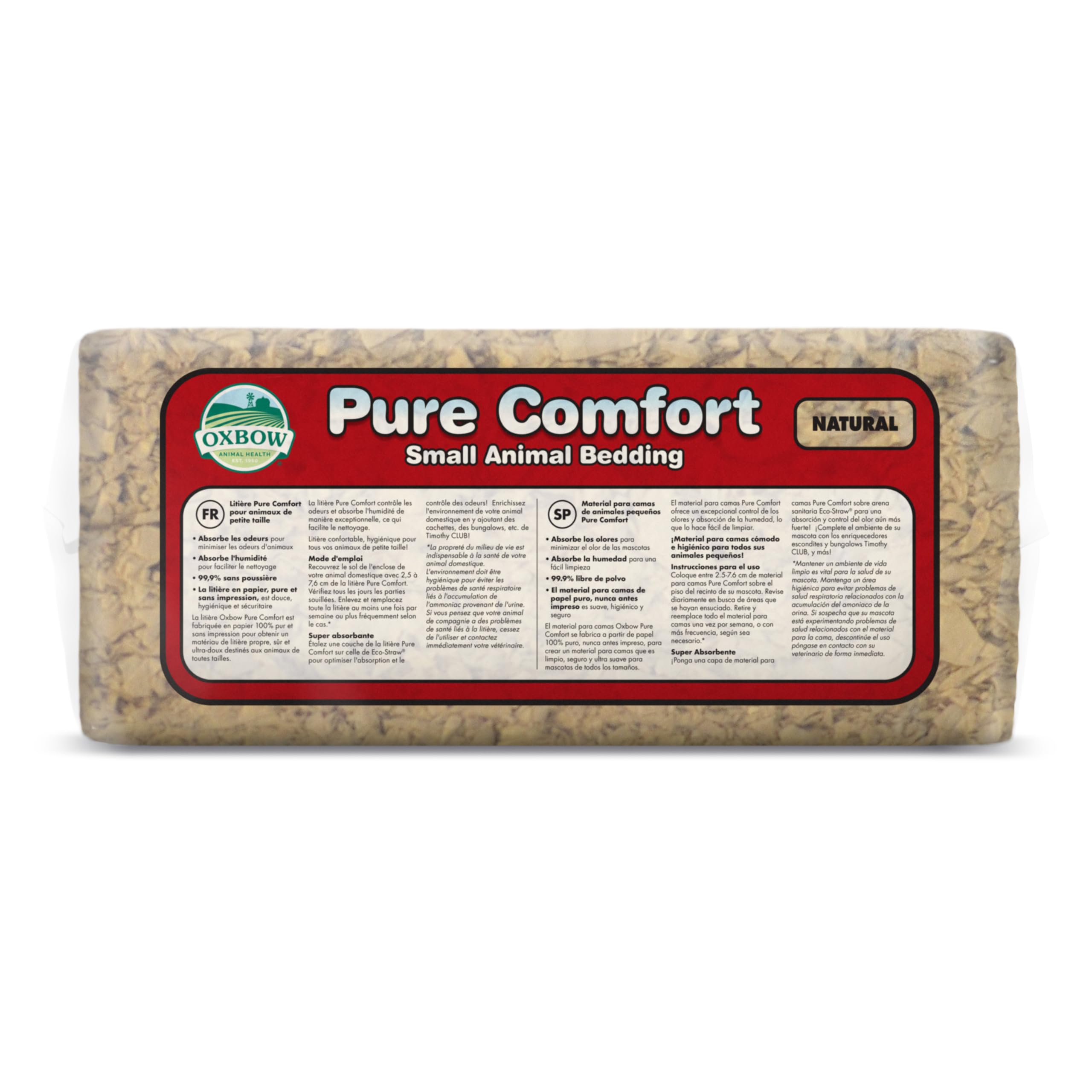 Oxbow Pure Comfort bedding absorbent scene in a rabbit litter box.