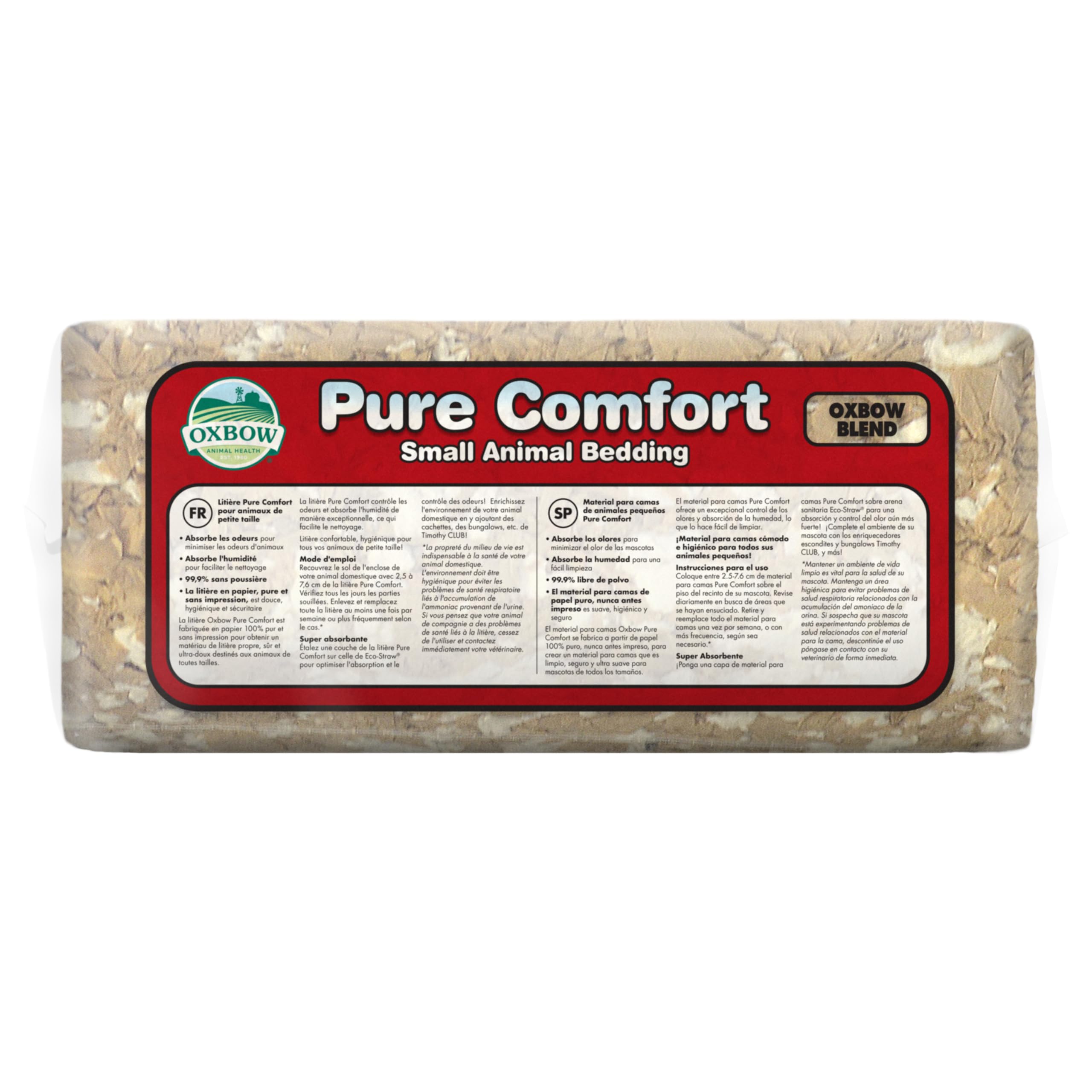Oxbow Pure Comfort Bedding shown in use inside a small-pet enclosure