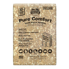 Oxbow Pure Comfort White Bedding spread in a cage for soft, low-dust pet bedding.
