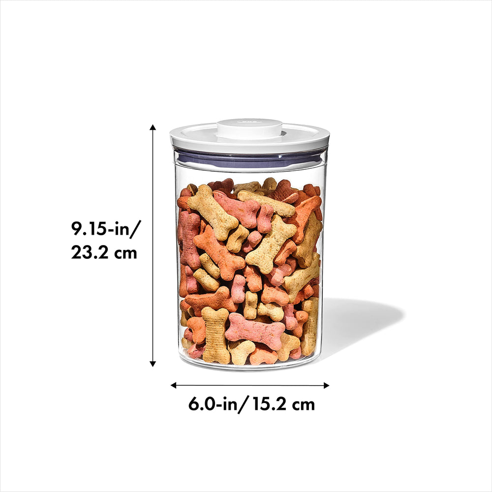 Airtight lid seal on OXO Pet POP container keeps kibble fresh and pest-free.