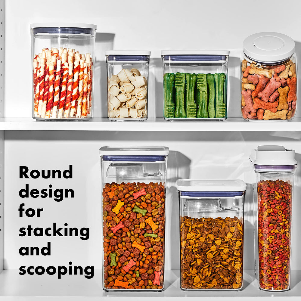 Removable lid on OXO Pet POP for easy cleaning and maintenance.