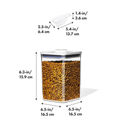 OXO Good Grips Pet POP Container showing detachable scoop for easy serving.
