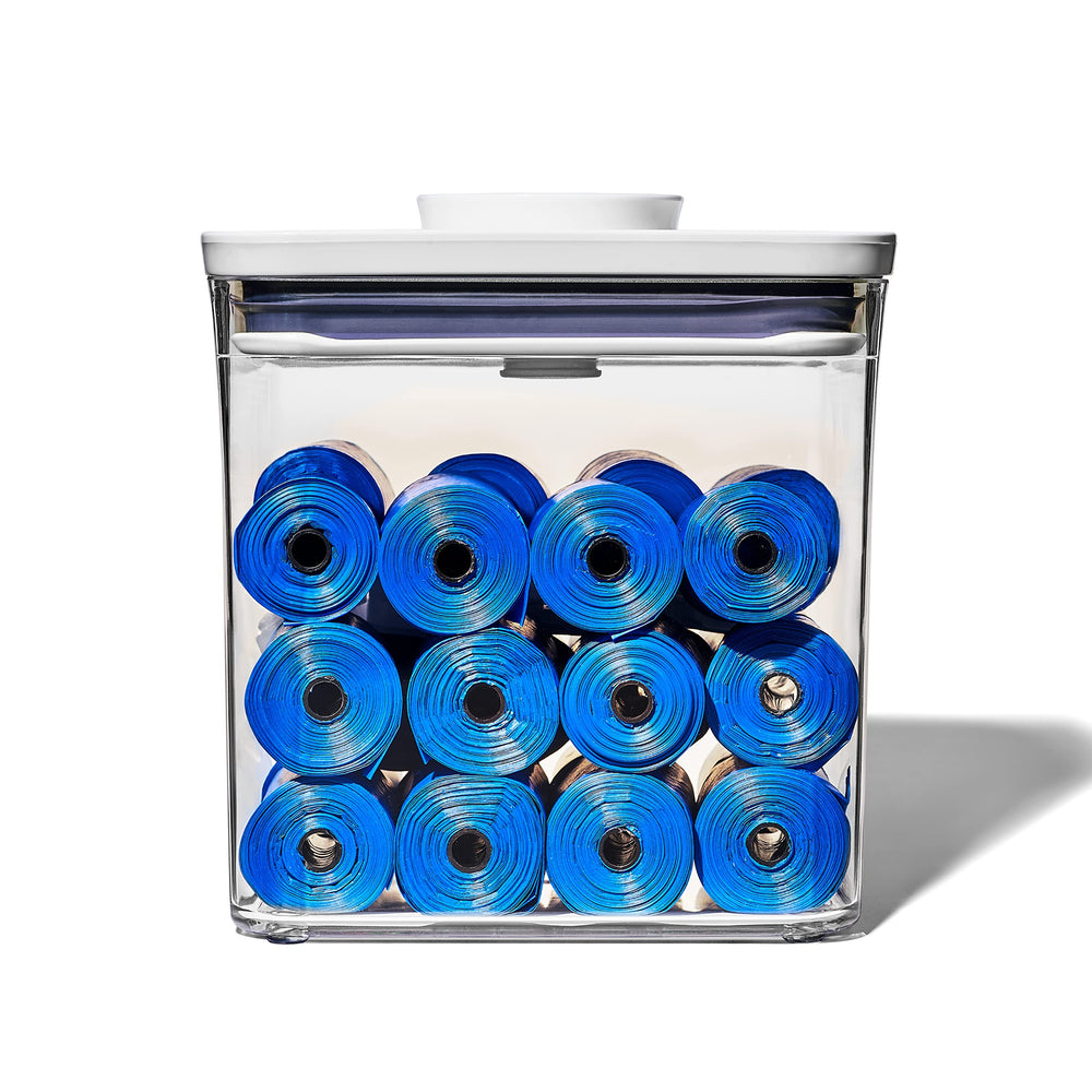 Holds up to 3 lb dog food or 2 lb cat food in the OXO Good Grips Pet POP container.