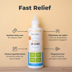 Oxyfresh Advanced Pet Ear Cleaner dispense cap demonstrates mess-free, precise application