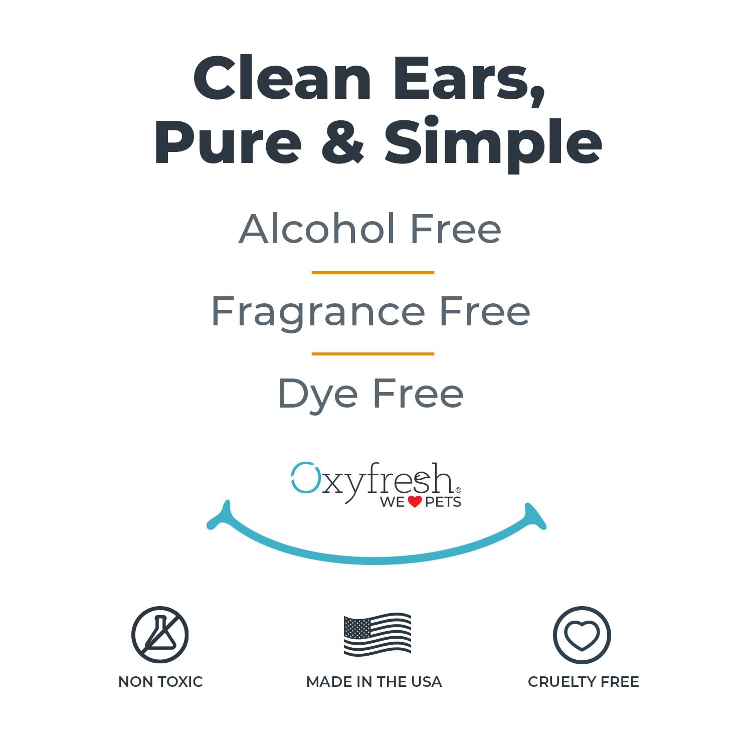 Oxyfresh Advanced Pet Ear Cleaner shown on cat and dog ears