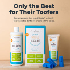 Oxyfresh water additive bottle enhances daily mouth care for pets
