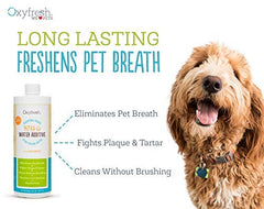Oxyfresh Pet Dental Water Additive cap displayed for simple dosing in a pet care routine