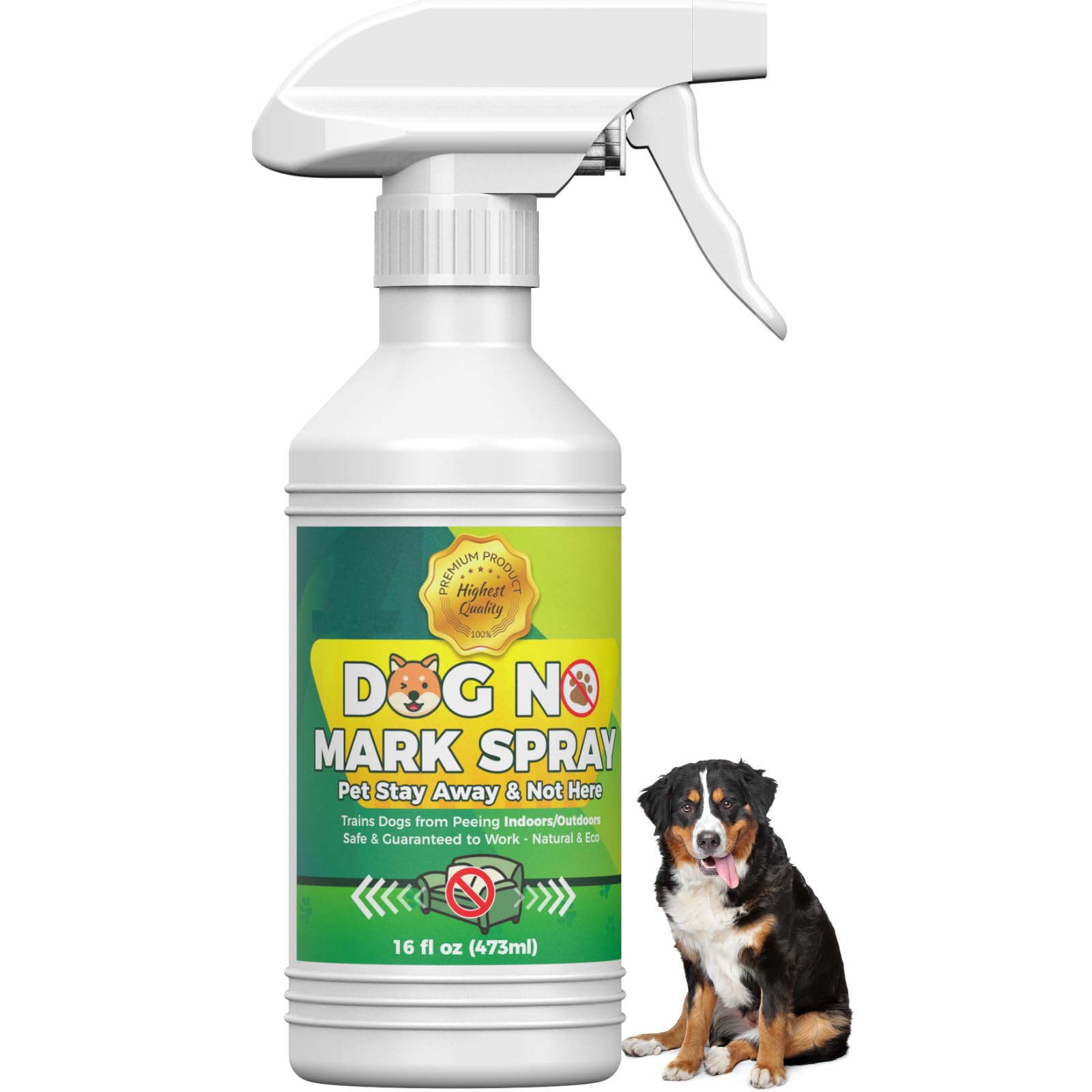Oycevila Puppy Potty Spray bottle with No Pee Here formula for indoor housebreaking.