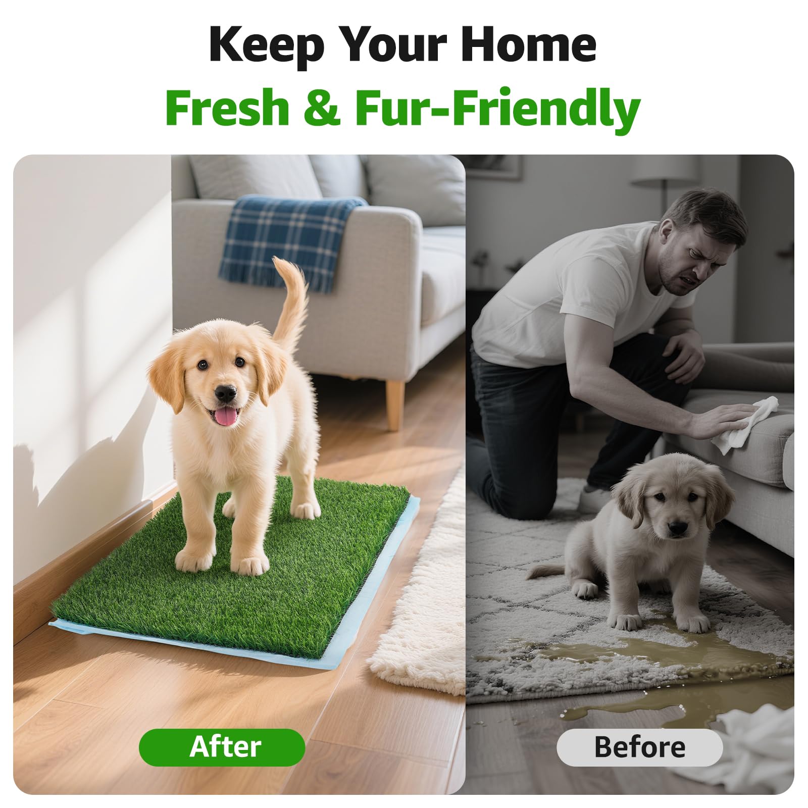 Oiyeefo pet turf training pad, washable for reuse at home