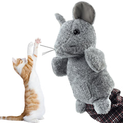 oyeftp Cat Wrestling Glove in use for interactive play that stimulates indoor cat exercise