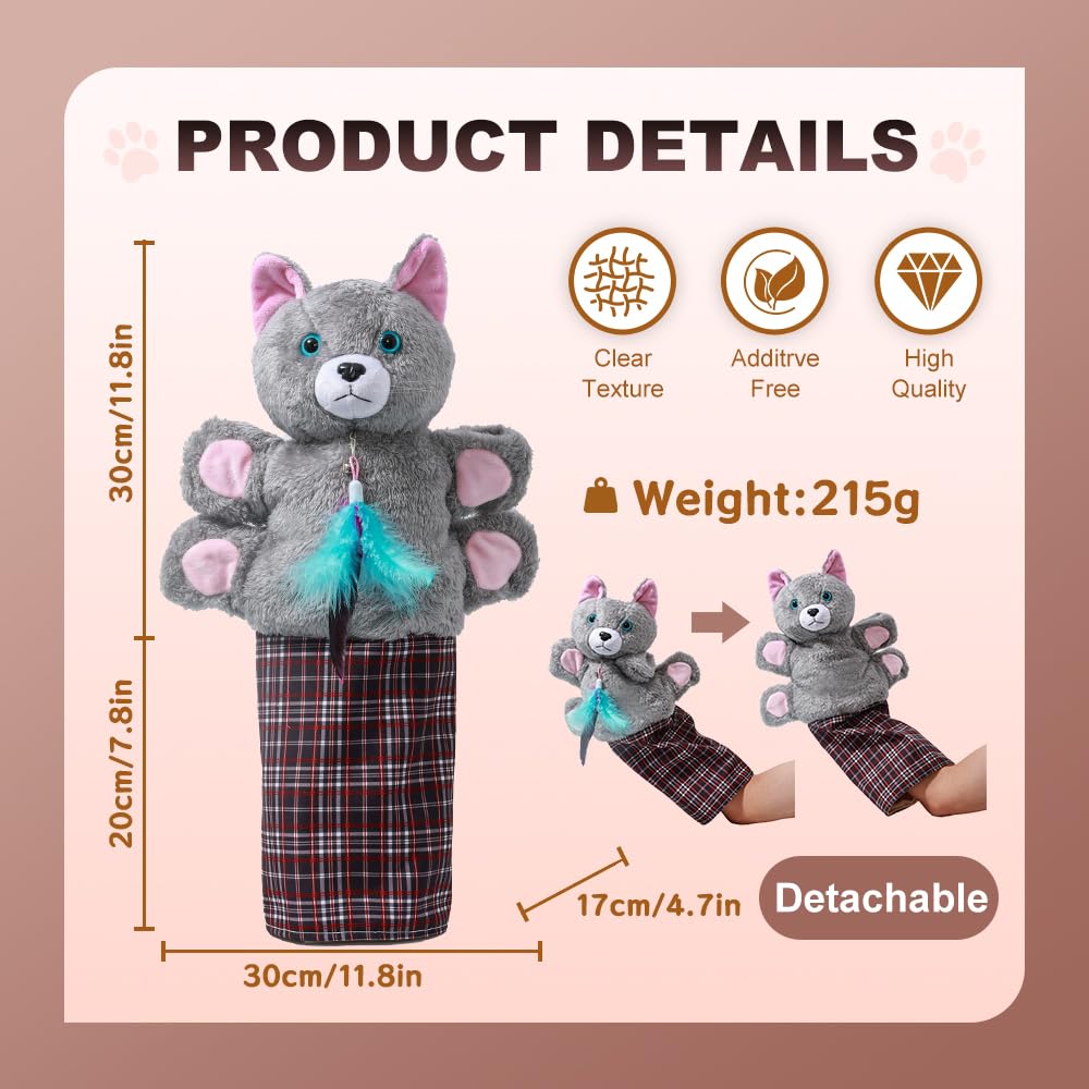 oyeftp Cat Wrestling Puppet close-up shows soft padding and sturdy exterior