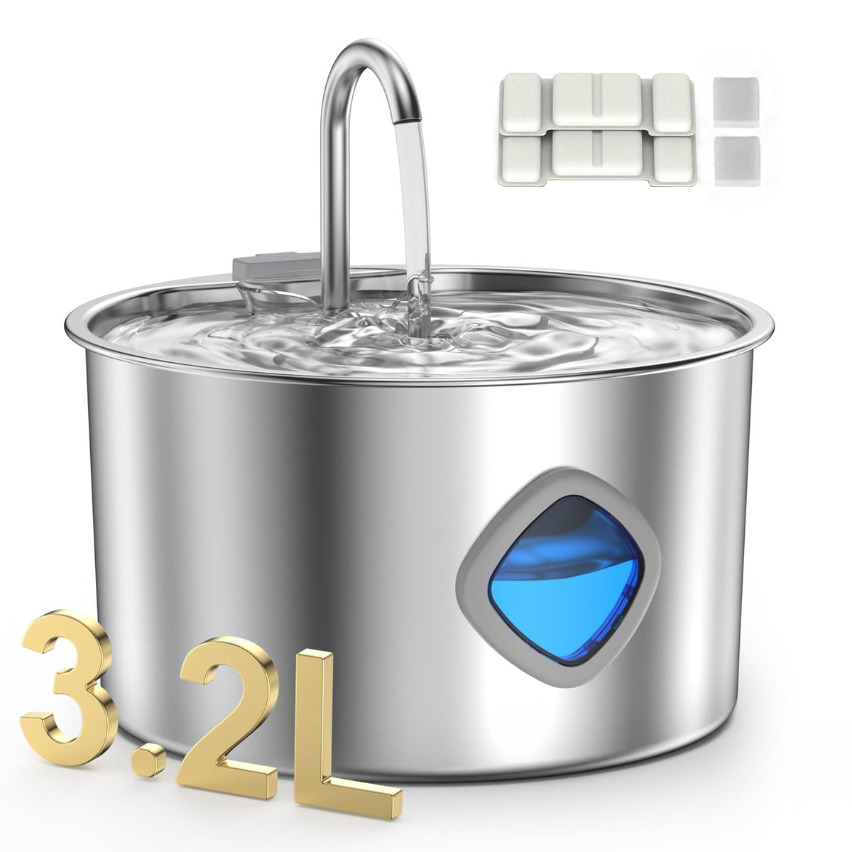 OYES cat water fountain stainless steel 108oz capacity keeps pets hydrated