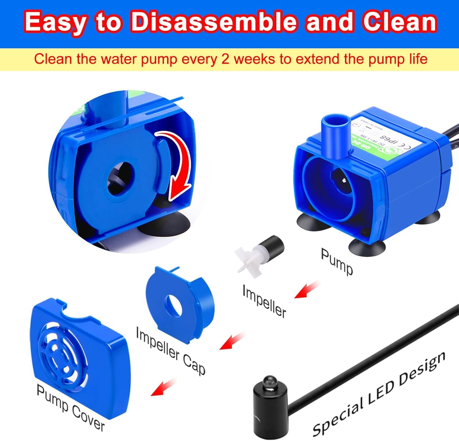 OYES Pump with strong suction cups for easy installation