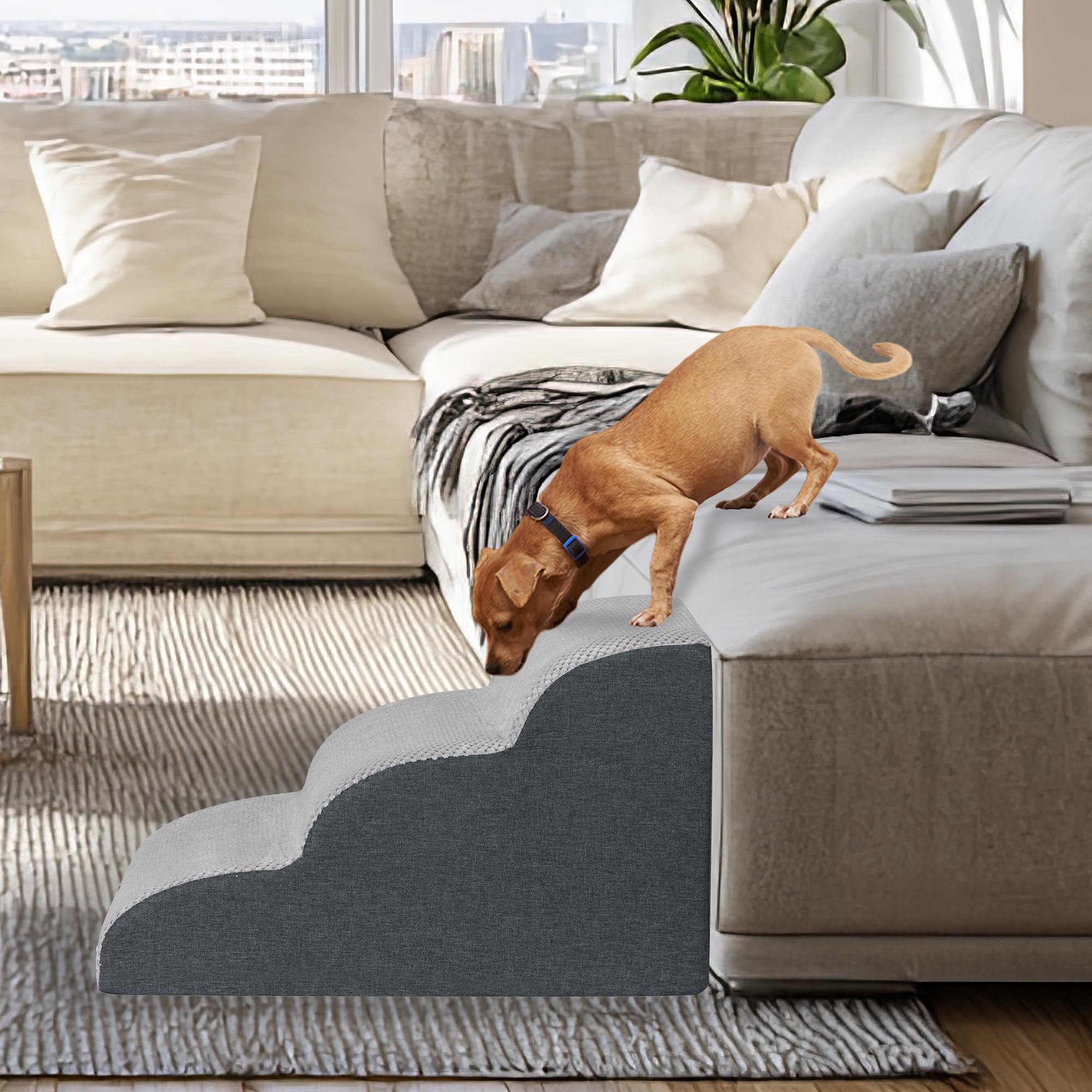 OYLZ Pet Steps dimensions 23.6 by 15.7 inches for stability.