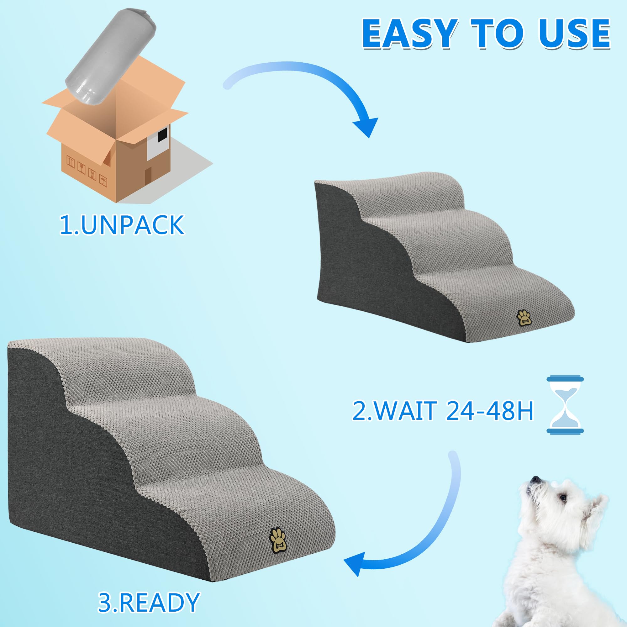 OYLZ Pet Steps suitable for pets under 50 lbs during daily routines.