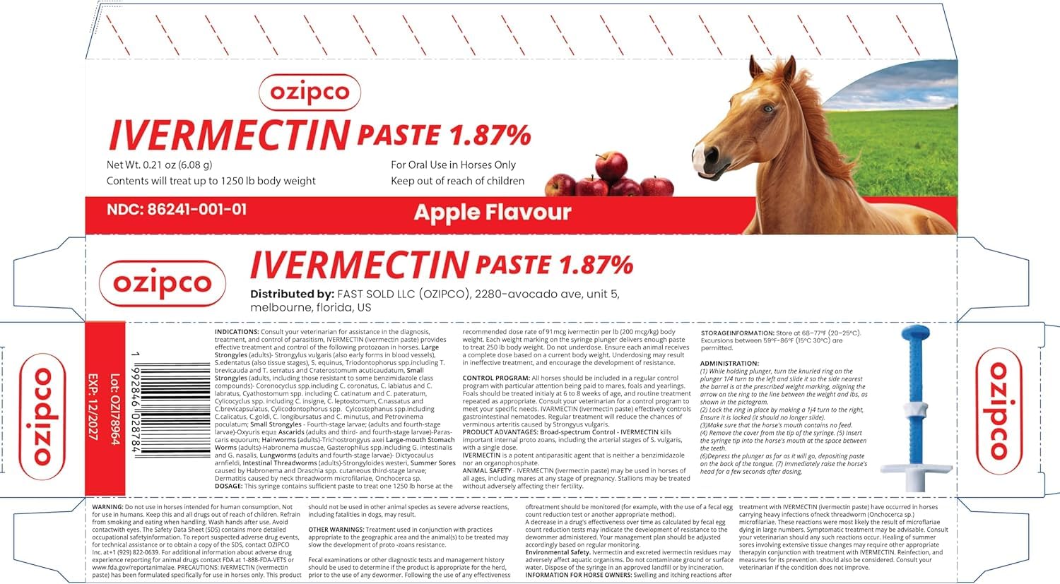 OZIPCO ivermectin safety label and handling for responsible use.