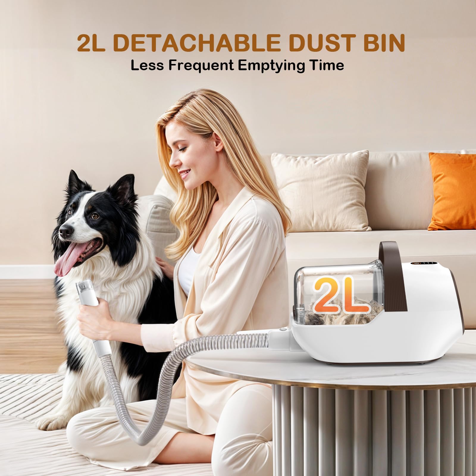 Ozumek dog grooming vacuum and clipper with integrated suction camel